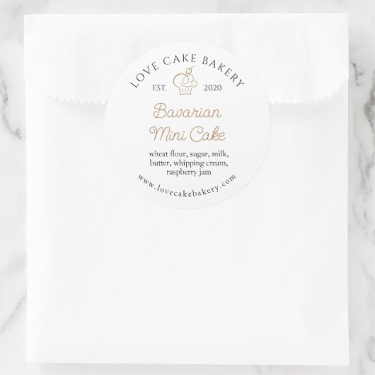 Persoonlijke Gebakken Waren Ronde Sticker (Tas)