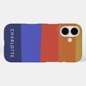 Persoonlijke Gebold Streepjes Warm Rood Blauw Naam Case-Mate iPhone Case (Achterkant (horizontaal))