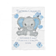 Persoonlijke Geboorte Statistieken Olifant Blauw G