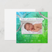 Persoonlijke geboorteaankondiging voor baby met vi kaart (Voorkant / Achterkant)