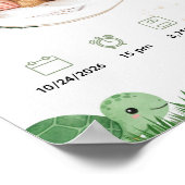 Persoonlijke geboorteaankondiging voor baby's poster (Hoek)