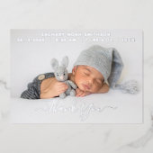     Persoonlijke Geboorteaankondigingskaart Bedank Folie Feestdagenkaart (Voorkant)