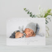     Persoonlijke Geboorteaankondigingskaart Bedank Folie Feestdagenkaart (Staand Voorkant)