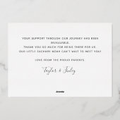     Persoonlijke Geboorteaankondigingskaart Bedank Folie Feestdagenkaart (Achterkant)