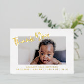 Persoonlijke Geboorteaankondigingskaart 'Dank je w Folie Feestdagenkaart (Staand Voorkant)