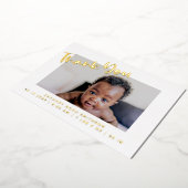 Persoonlijke Geboorteaankondigingskaart 'Dank je w Folie Feestdagenkaart (Gedraaid)