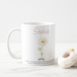Persoonlijke geboortebloem april koffiemok