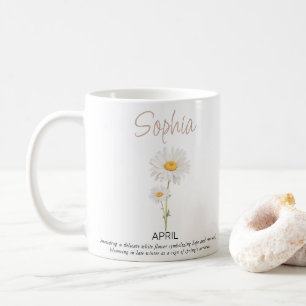 Persoonlijke geboortebloem april koffiemok