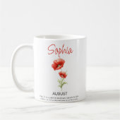 Persoonlijke geboortebloem Augustus Koffiemok (Links)