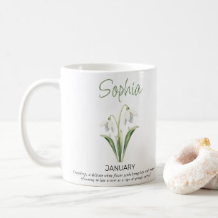 Persoonlijke geboortebloem januari koffiemok