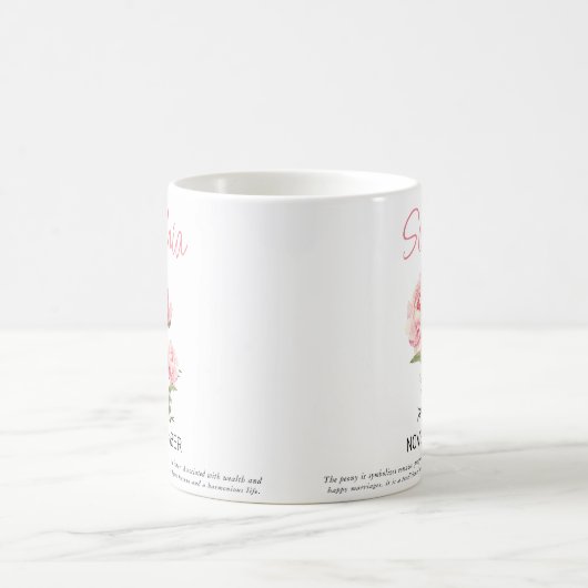 Persoonlijke geboortebloem mok november (Center)