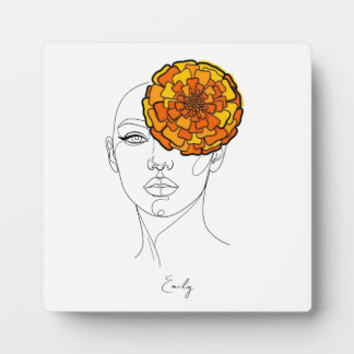 Persoonlijke geboortebloem portret oktober fotoplaat