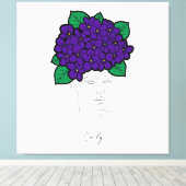 Persoonlijke geboortebloemkroon kunst voor februar canvas afdruk (Insitu (Houten vloer))