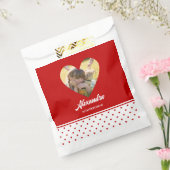 Persoonlijke geboortedag Foto van Chic Red Heart L Bedankzakje (Gezegeld)