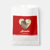 Persoonlijke geboortedag Foto van Chic Red Heart L Bedankzakje (Voorkant)