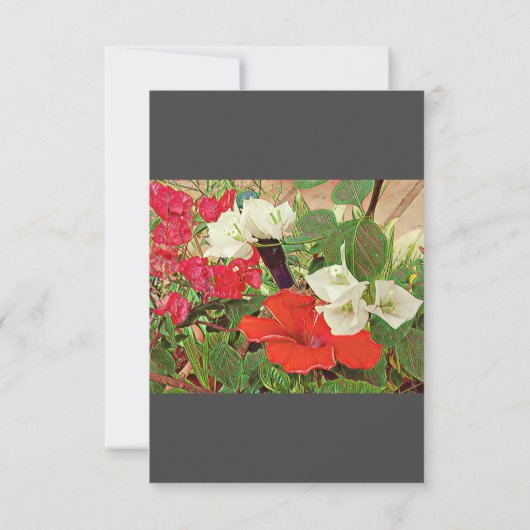 Persoonlijke geboortedag Rode Hibiscus Waterverf Kaart (Achterkant)