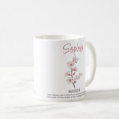 Persoonlijke geboortedagbloem maart koffiemok (Voorkant rechts)