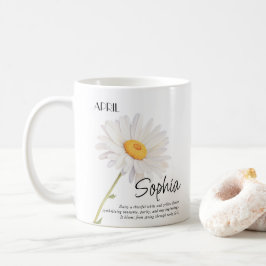 Persoonlijke geboortemaand april bloem koffiemok