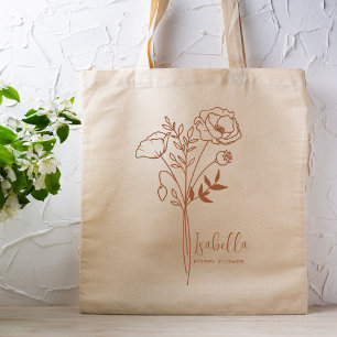 Persoonlijke Geboortemaand Bloem Augustus Boho Roe Tote Bag