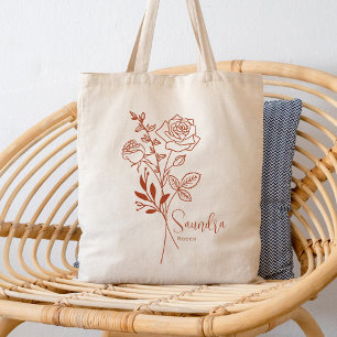 Persoonlijke Geboortemaand Bloem Juni Boho Tote Bag