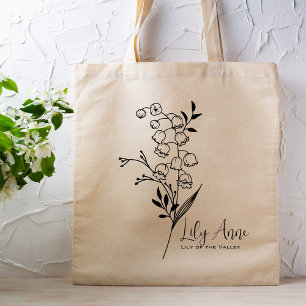 Persoonlijke Geboortemaand Bloem Mei Boho Tote Bag