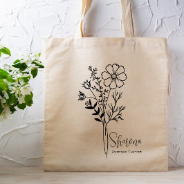 Persoonlijke Geboortemaand Bloem Oktober Boho  Tote Bag