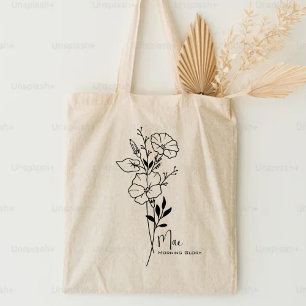 Persoonlijke Geboortemaand Bloem September Boho Tote Bag