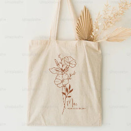 Persoonlijke geboortemaand bloem september boho tote bag