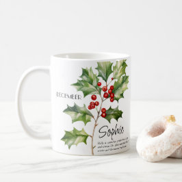 Persoonlijke geboortemaand december bloem koffiemok