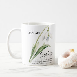 Persoonlijke geboortemaand januari bloem koffiemok