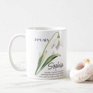 Persoonlijke geboortemaand januari bloem koffiemok