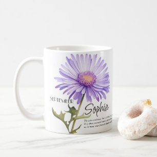 Persoonlijke geboortemaand september bloem koffiemok