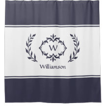 Persoonlijke Geborduurde Naam Initiaal Blauw Wit