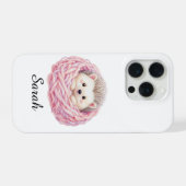Persoonlijke Gebreide Egel iPhone 15 Pro Hoes Hoesje (Achterkant horizontaal)