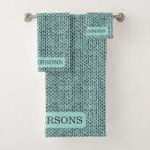 Persoonlijke Gebreide Handdoeken Set Met Naam Fami (Insitu)