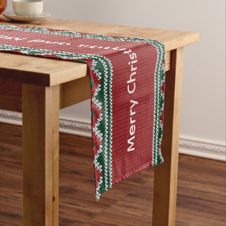 Persoonlijke Gebreide Kersttafel Runner Lange Tafelloper