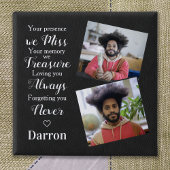 Persoonlijke gedenktijd Sympathie Foto Vierkante Button 5,1 Cm