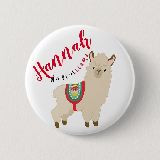Persoonlijke Geen ProbLlama Ronde Button 5,7 Cm (Voorkant)