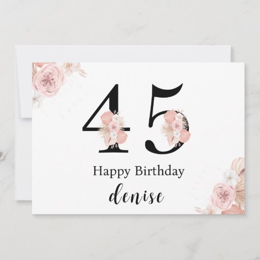 Persoonlijke Gefeliciteerd 45e Verjaardag Kaart (Voorkant)