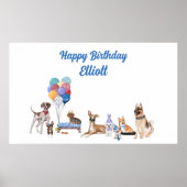 Persoonlijke Gefeliciteerd Verjaardag Hond Hondenr Poster (Voorkant)