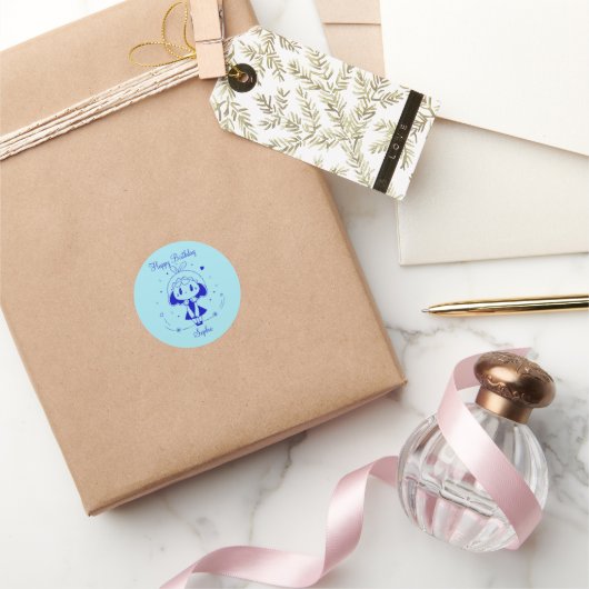 Persoonlijke Gefeliciteerd Verjaardag Ronde Sticker (Geschenken)
