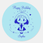 Persoonlijke Gefeliciteerd Verjaardag Ronde Sticker (Voorkant)