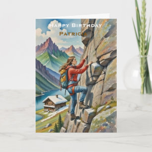 Persoonlijke gefeliciteerd Verjaardag Rotsklimmer Kaart