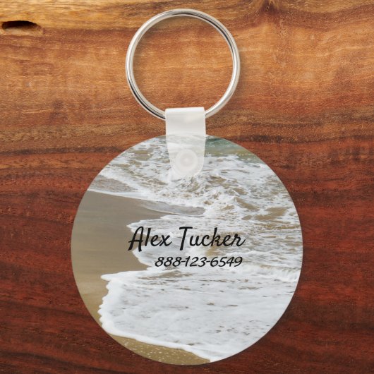 Persoonlijke gegevens | Vreedzaam strand Sleutelhanger (Voorkant)