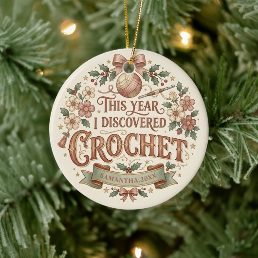 Persoonlijke gehaakte kerstversiering keramisch ornament (Boom)