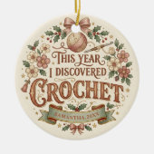 Persoonlijke gehaakte kerstversiering keramisch ornament (Voorkant)
