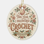 Persoonlijke gehaakte kerstversiering keramisch ornament (Links)