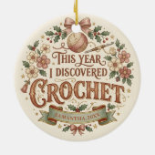 Persoonlijke gehaakte kerstversiering keramisch ornament (Achterkant)