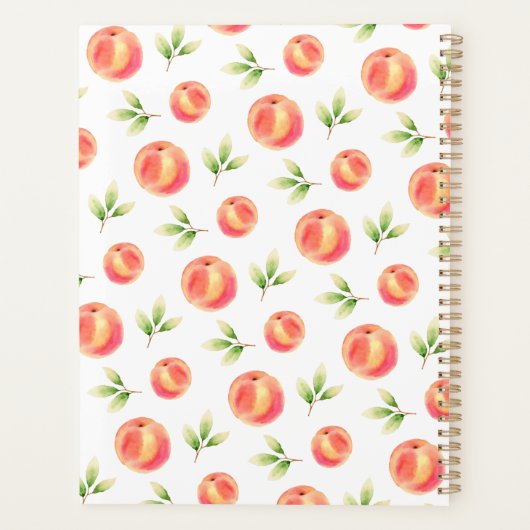 Persoonlijke geïllustreerde Perziknaam Planner (Achterkant)