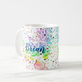 Persoonlijke gekleurde bubbels koffiemok (Voorkant links)